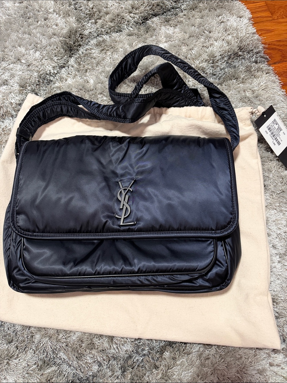 Yves Saint Laurent Niki New Messenger BLUEBERRY COLOR Bag NWT